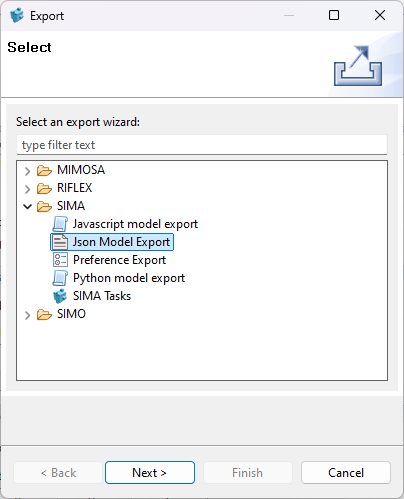 JSON export 2