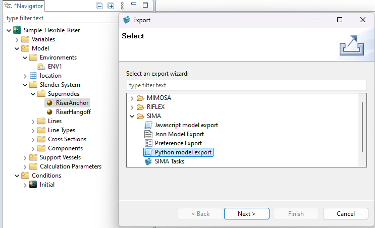Python export